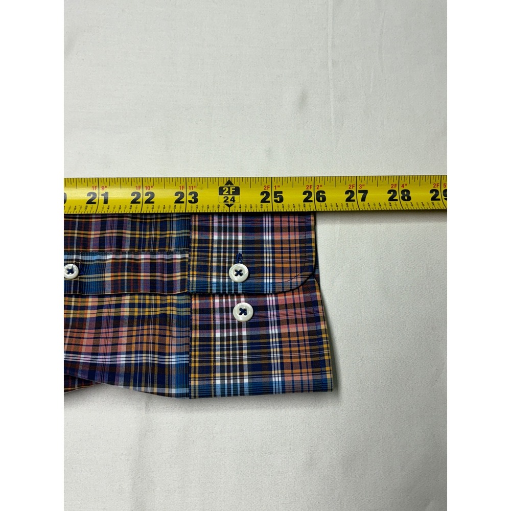 Peter Millar Mens Extra Large Plaid Button Down Long Sleeve Shirt 100% Cotton - Picture 9 of 9